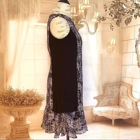 MSK Two-Tone Sleeveless Sheath Flutter Mini Dress US 6 - Picture 4 of 4